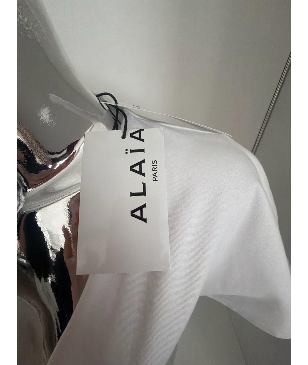 ALAIA Белая хлопко-эластановая блузы, фото 3