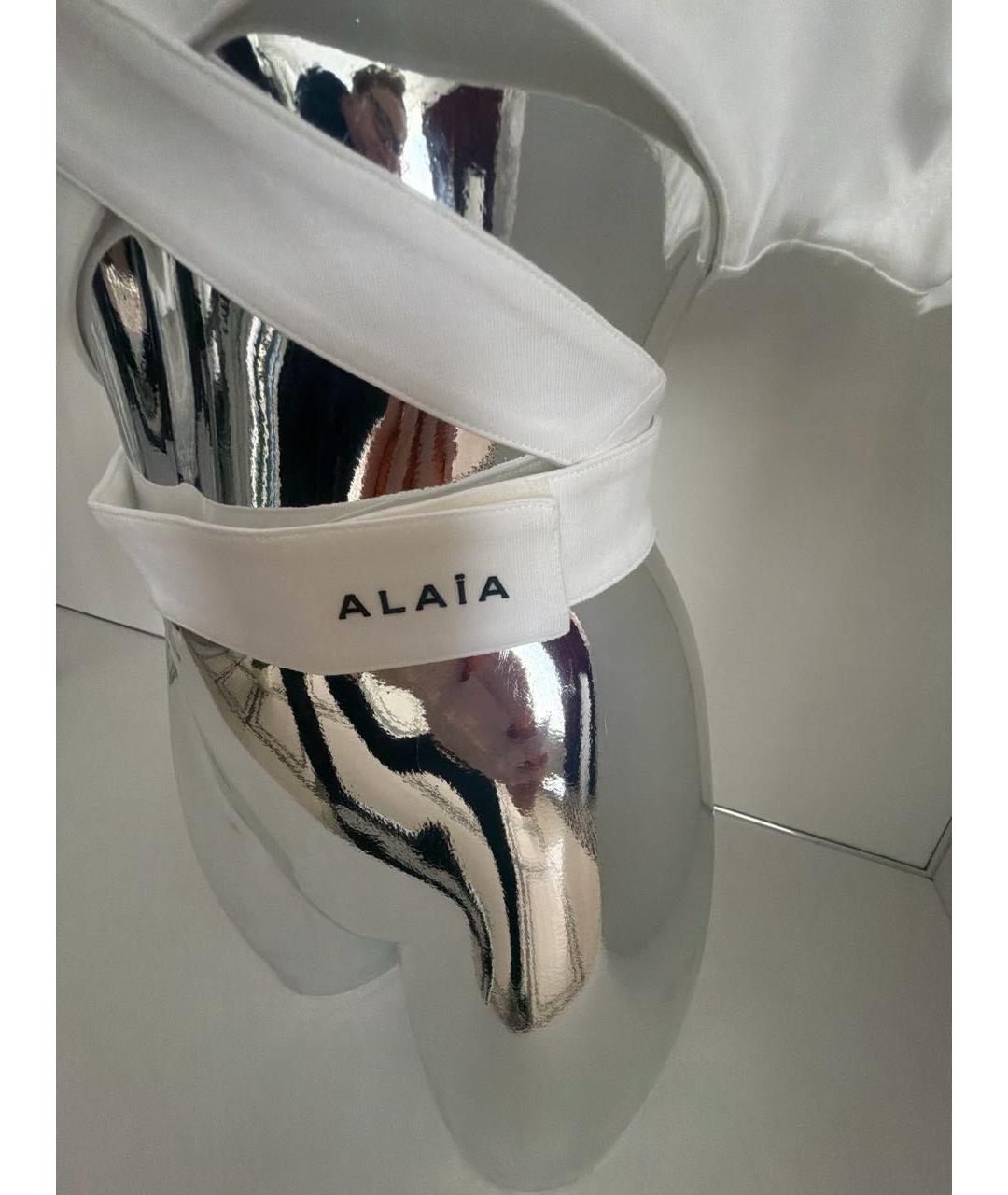 ALAIA Белая хлопко-эластановая блузы, фото 4