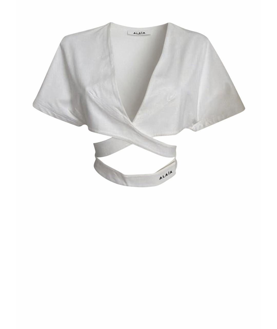 ALAIA Белая хлопко-эластановая блузы, фото 1