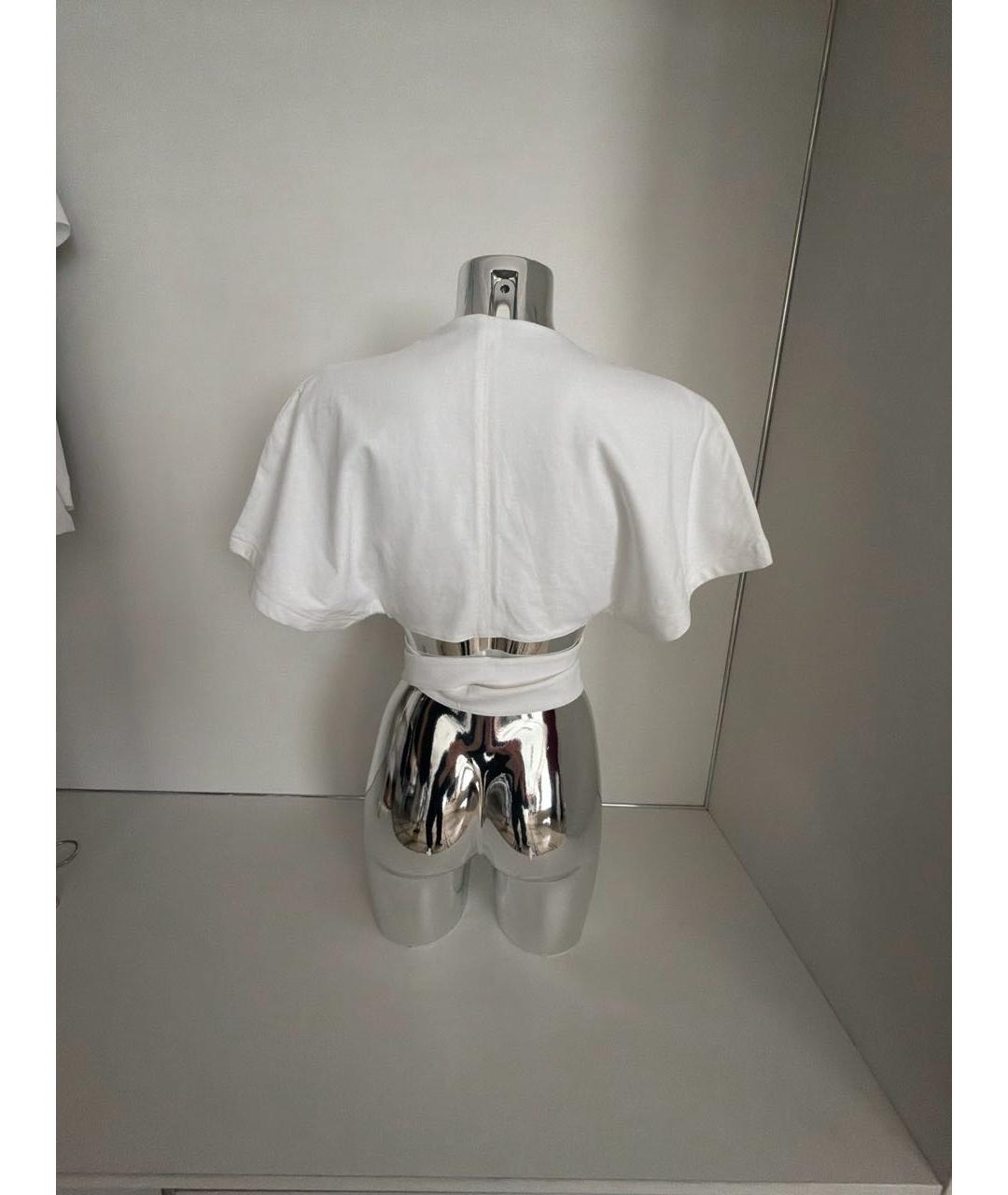 ALAIA Белая хлопко-эластановая блузы, фото 2