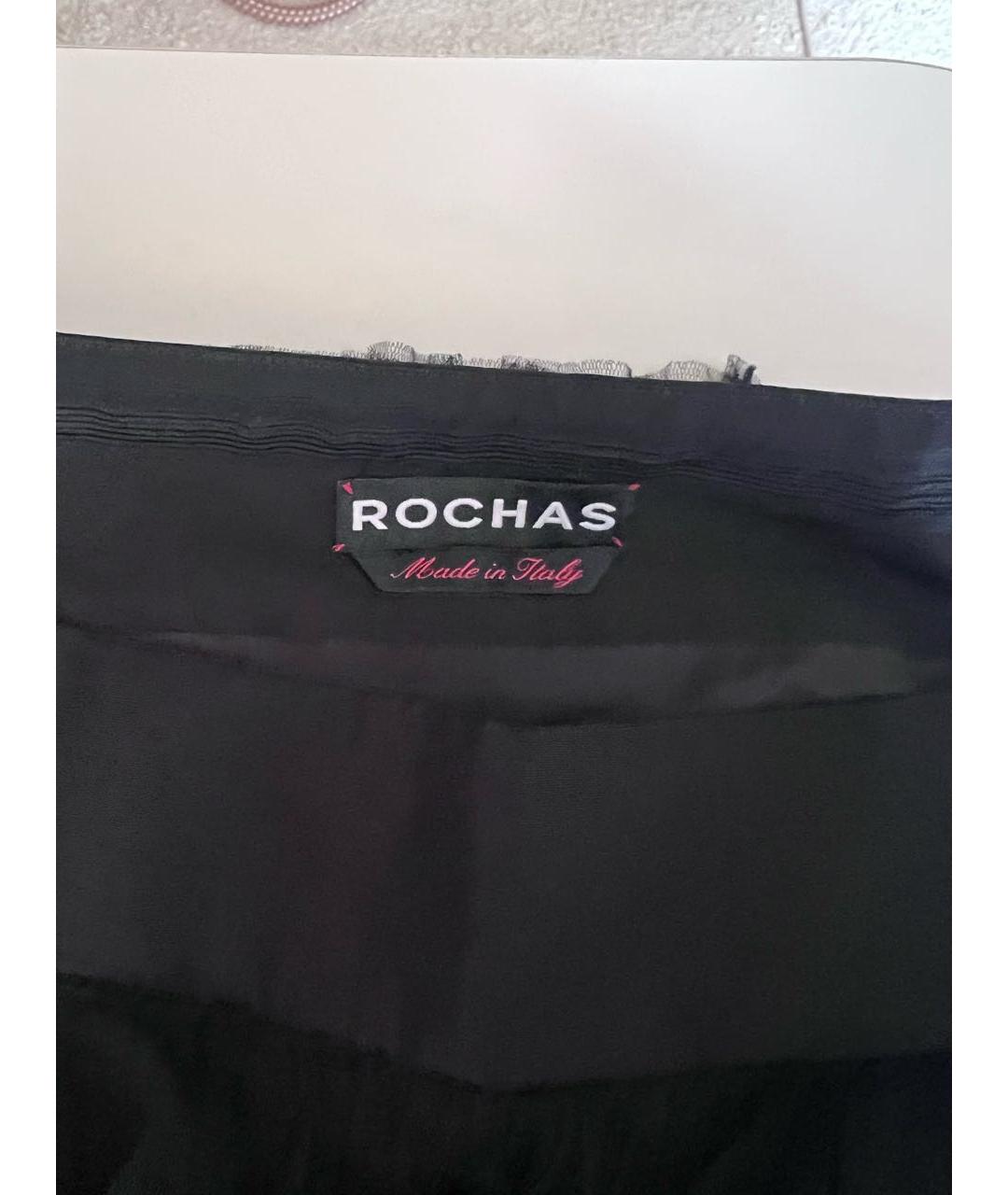 ROCHAS Черная шелковая юбка миди, фото 4