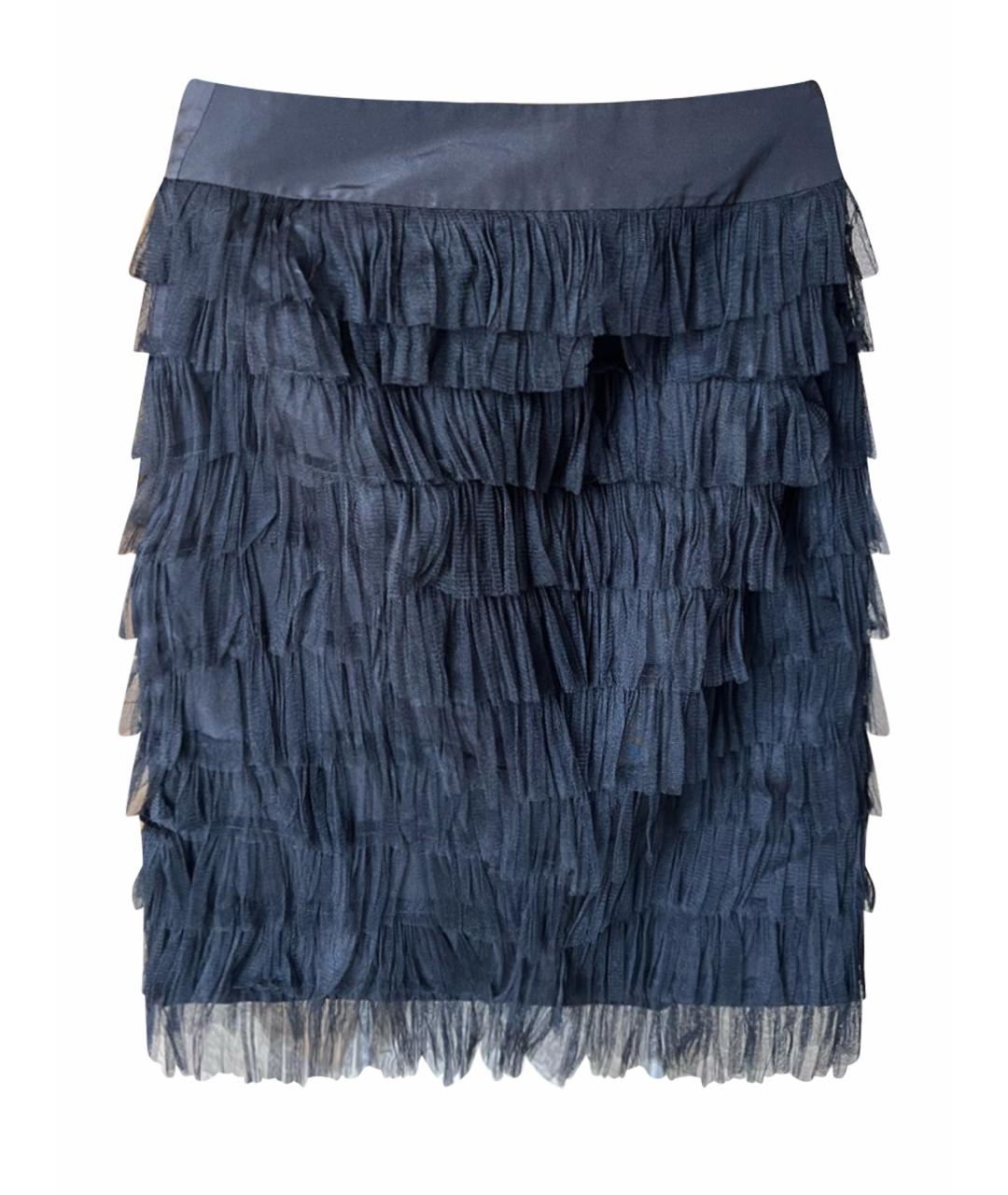 ROCHAS Черная шелковая юбка миди, фото 1