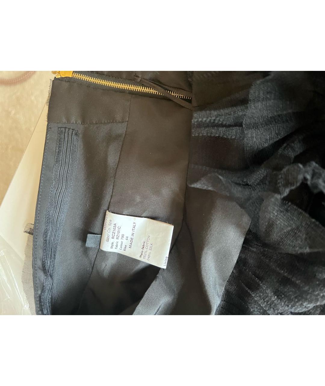 ROCHAS Черная шелковая юбка миди, фото 5