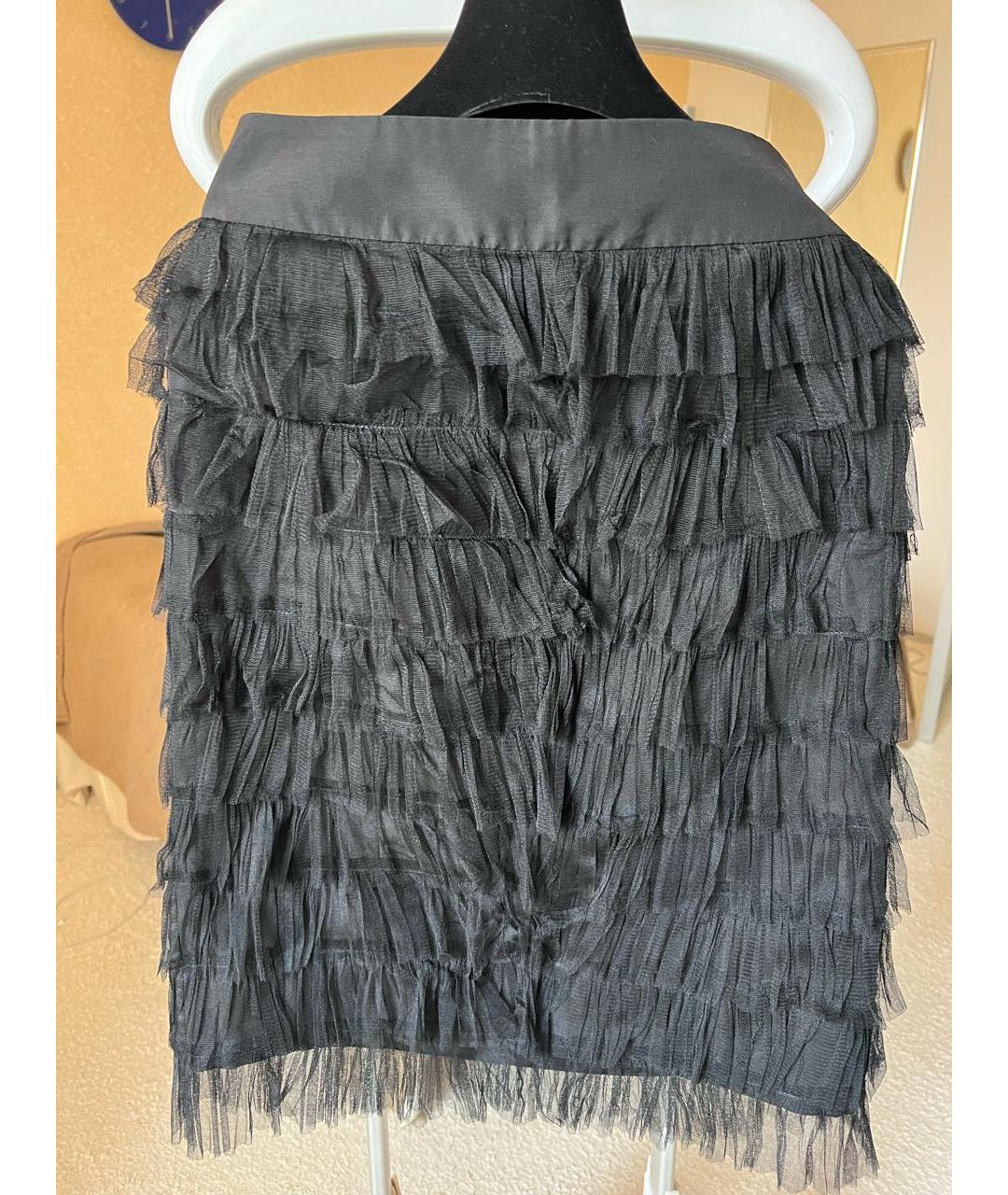 ROCHAS Черная шелковая юбка миди, фото 2