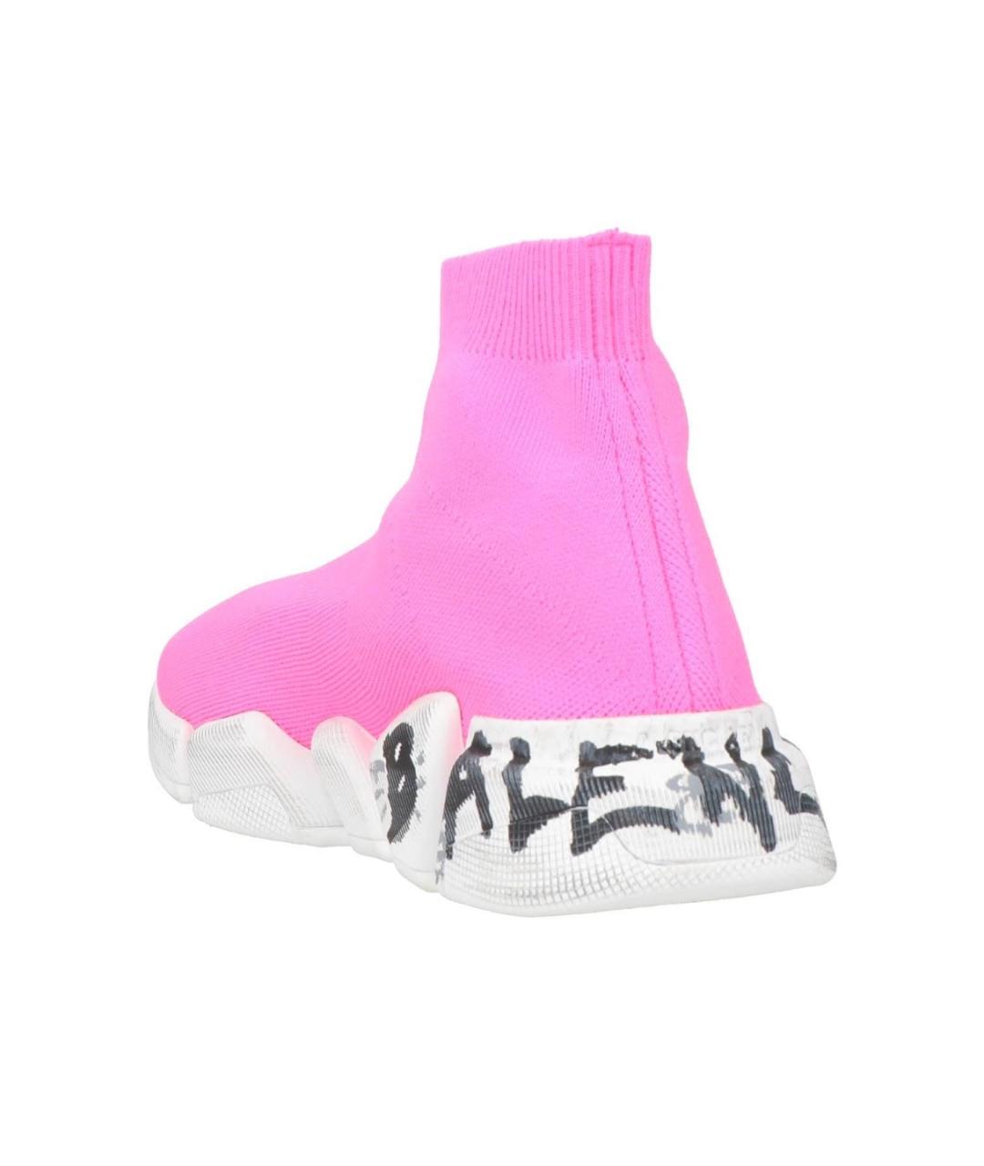BALENCIAGA Розовые текстильные кроссовки, фото 4