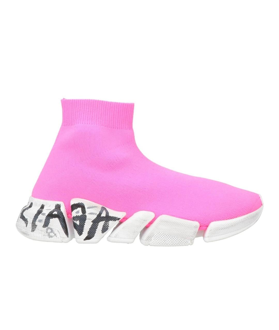 BALENCIAGA Розовые текстильные кроссовки, фото 5