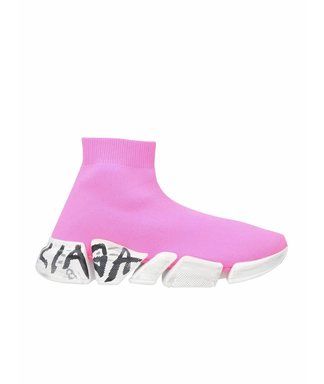 BALENCIAGA Розовые текстильные кроссовки, фото 1