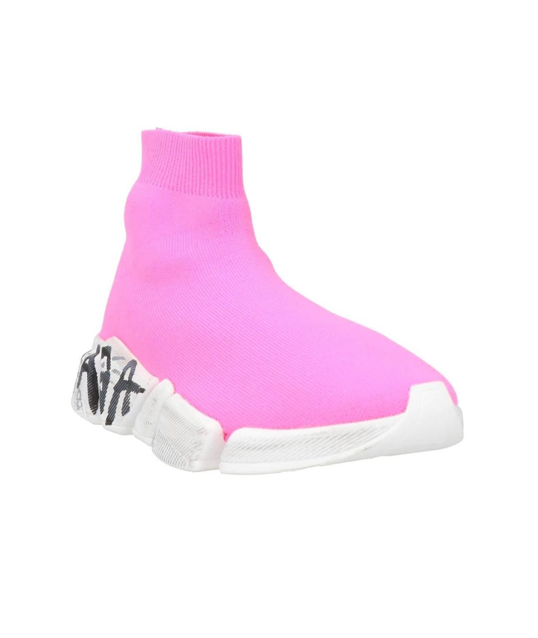 BALENCIAGA Розовые текстильные кроссовки, фото 2