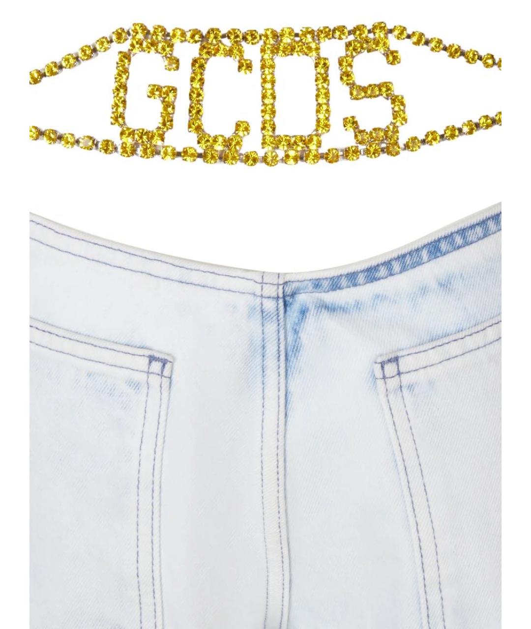 GCDS Голубые хлопковые прямые джинсы, фото 4