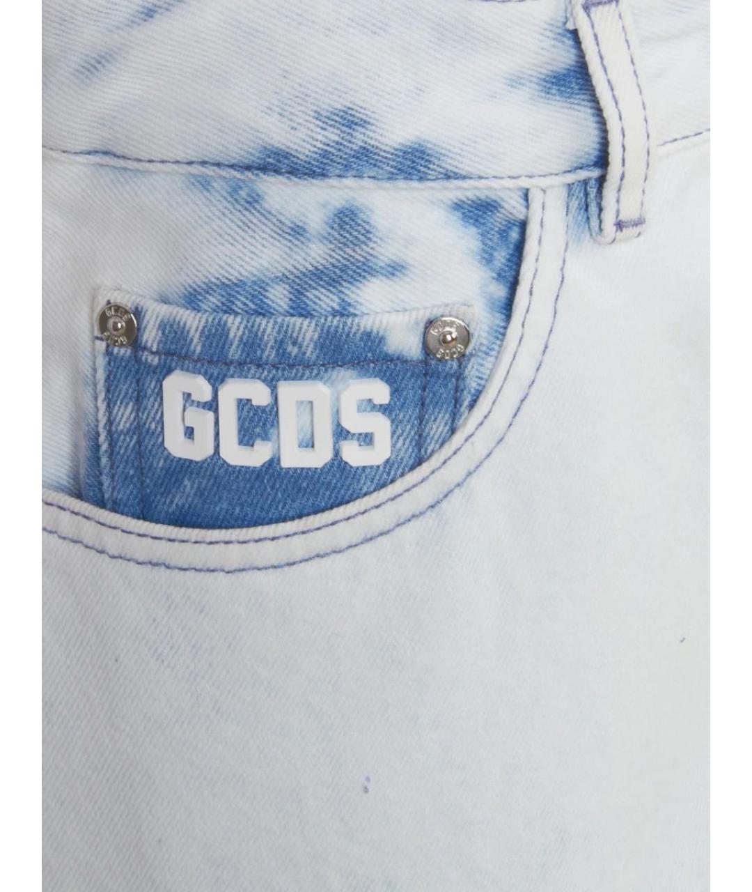 GCDS Голубые хлопковые прямые джинсы, фото 3