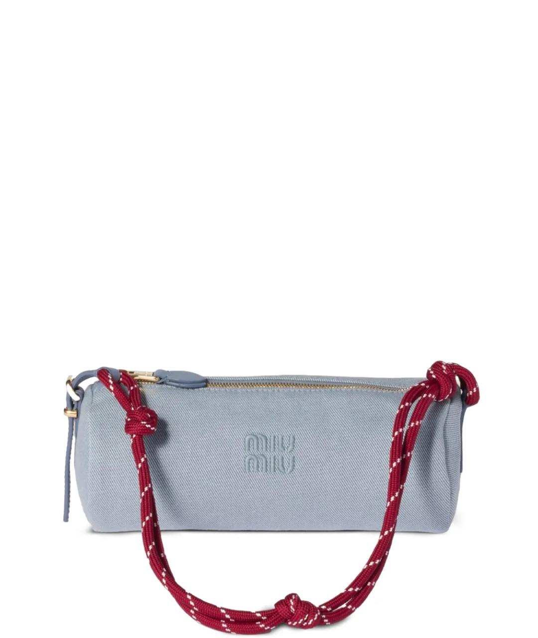 MIU MIU Голубая тканевая сумка через плечо, фото 1