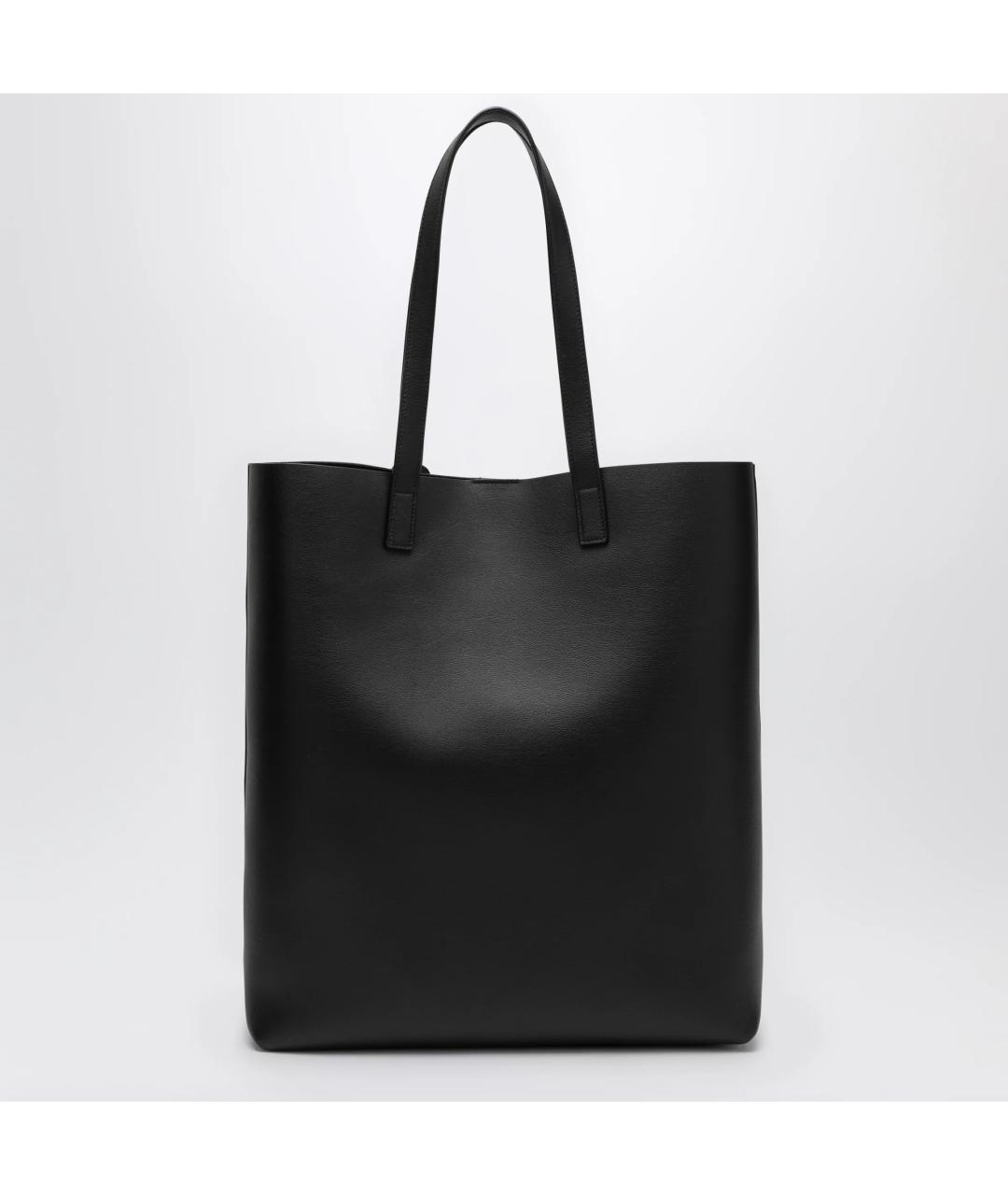 SAINT LAURENT Черная кожаная сумка тоут, фото 2