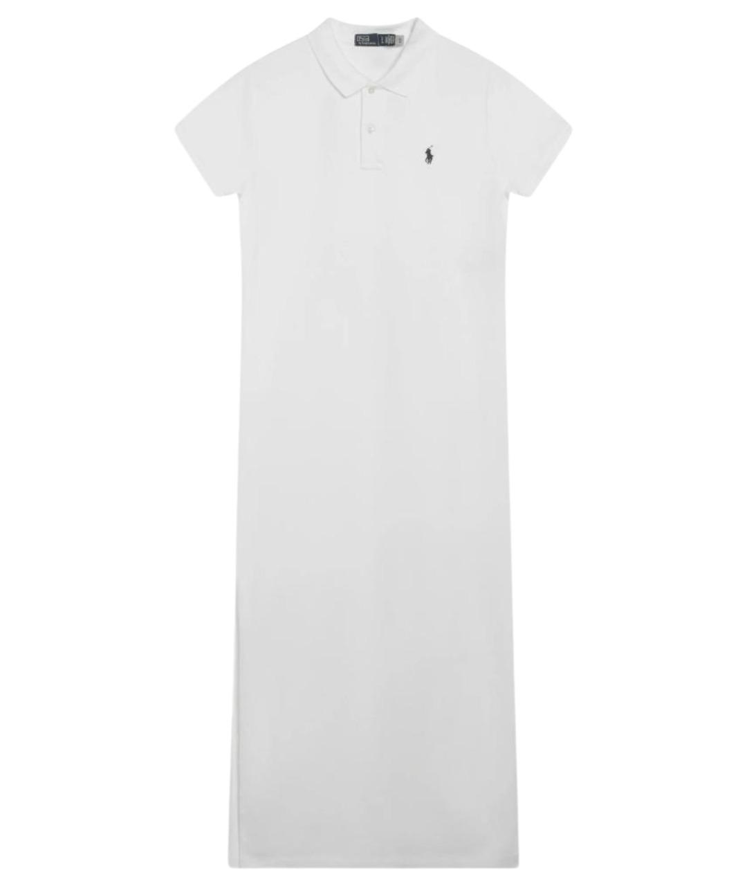 POLO RALPH LAUREN Белое хлопковое повседневное платье, фото 1