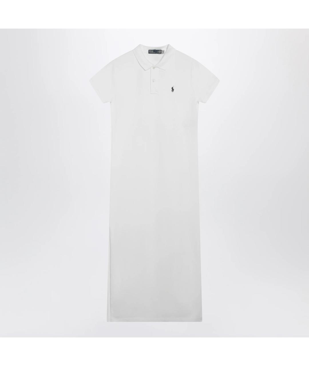 POLO RALPH LAUREN Белое хлопковое повседневное платье, фото 3