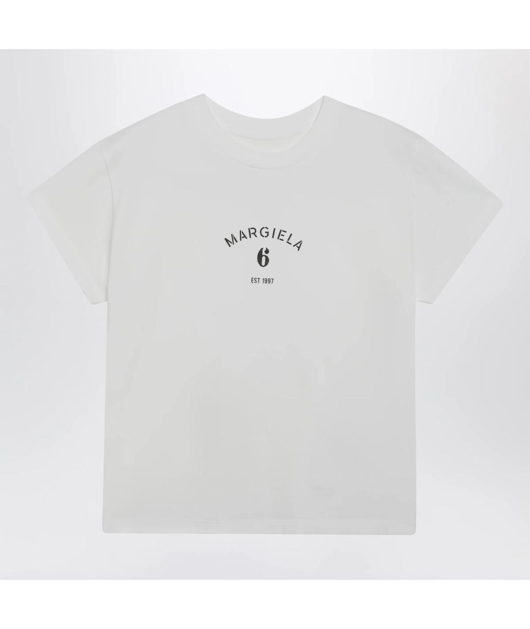 MM6 MAISON MARGIELA Белая хлопковая футболка, фото 3