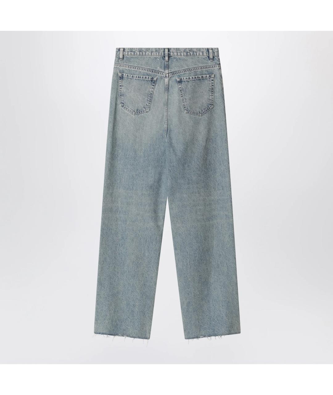 MAISON MARGIELA Голубые хлопковые прямые джинсы, фото 2