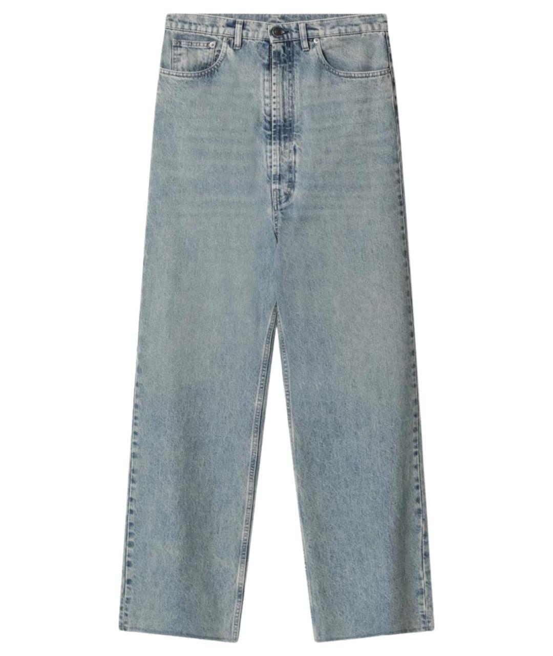 MAISON MARGIELA Голубые хлопковые прямые джинсы, фото 1