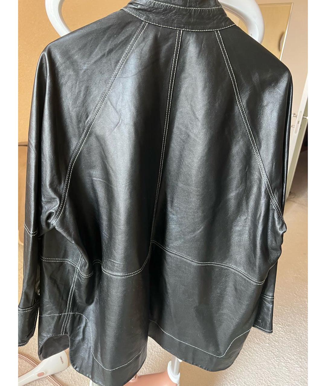 GANNI Черный кожаный жакет/пиджак, фото 2
