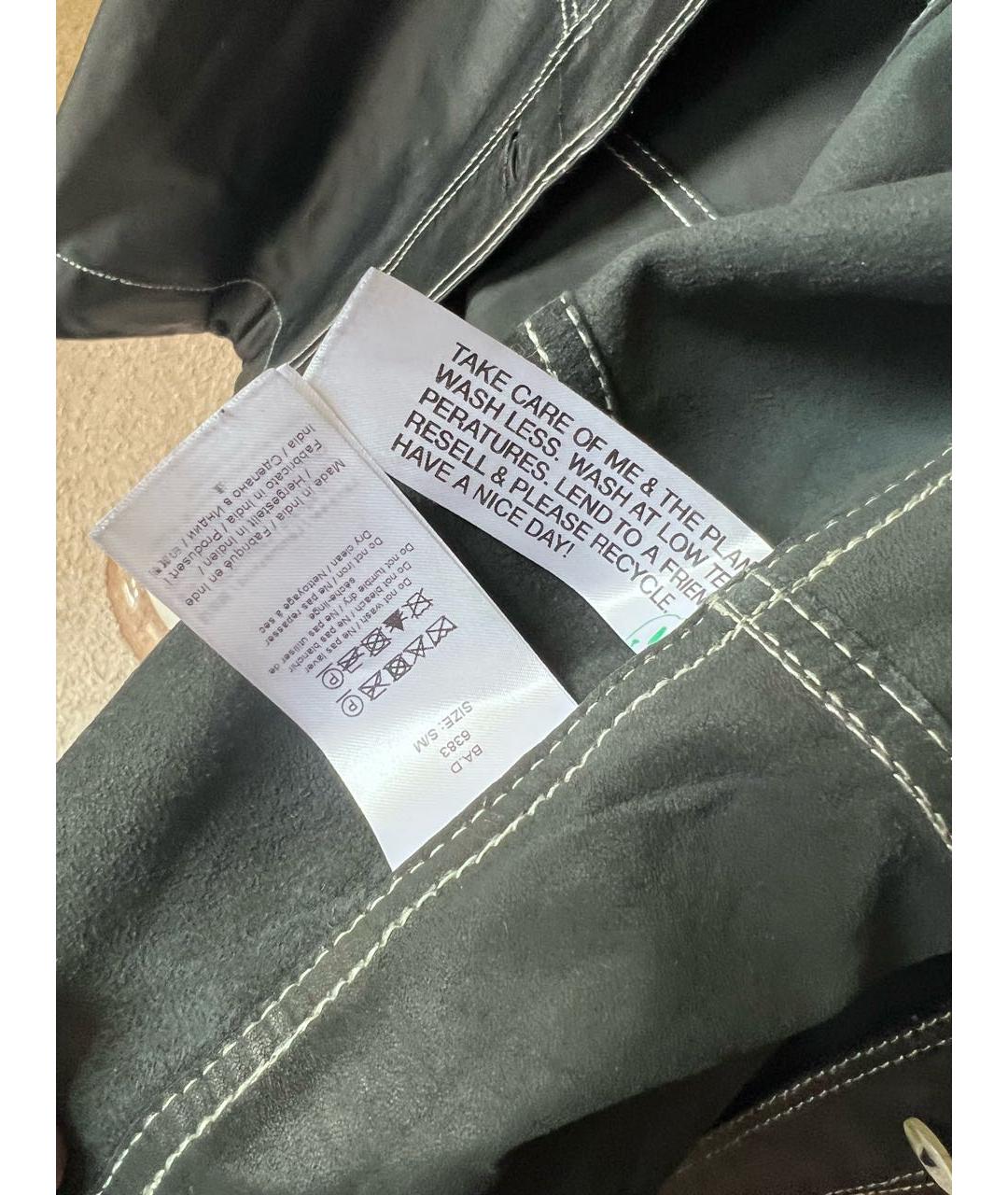 GANNI Черный кожаный жакет/пиджак, фото 5