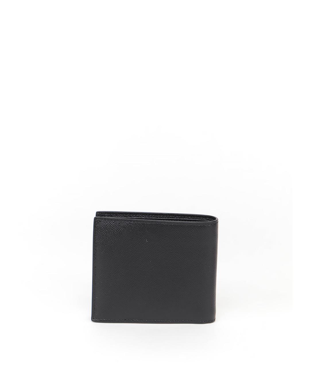 SAINT LAURENT Черный кожаный кошелек, фото 3