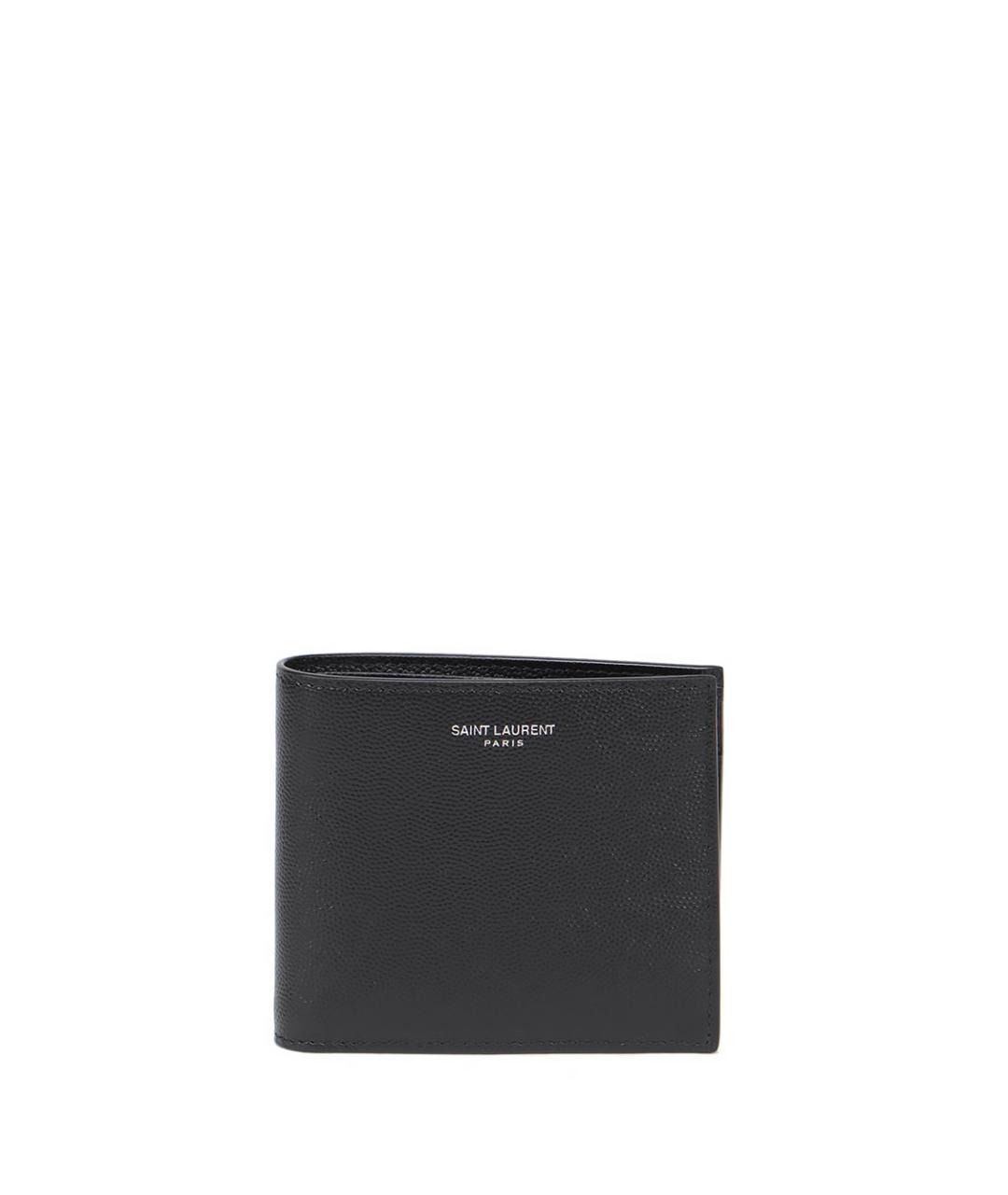 SAINT LAURENT Черный кожаный кошелек, фото 5