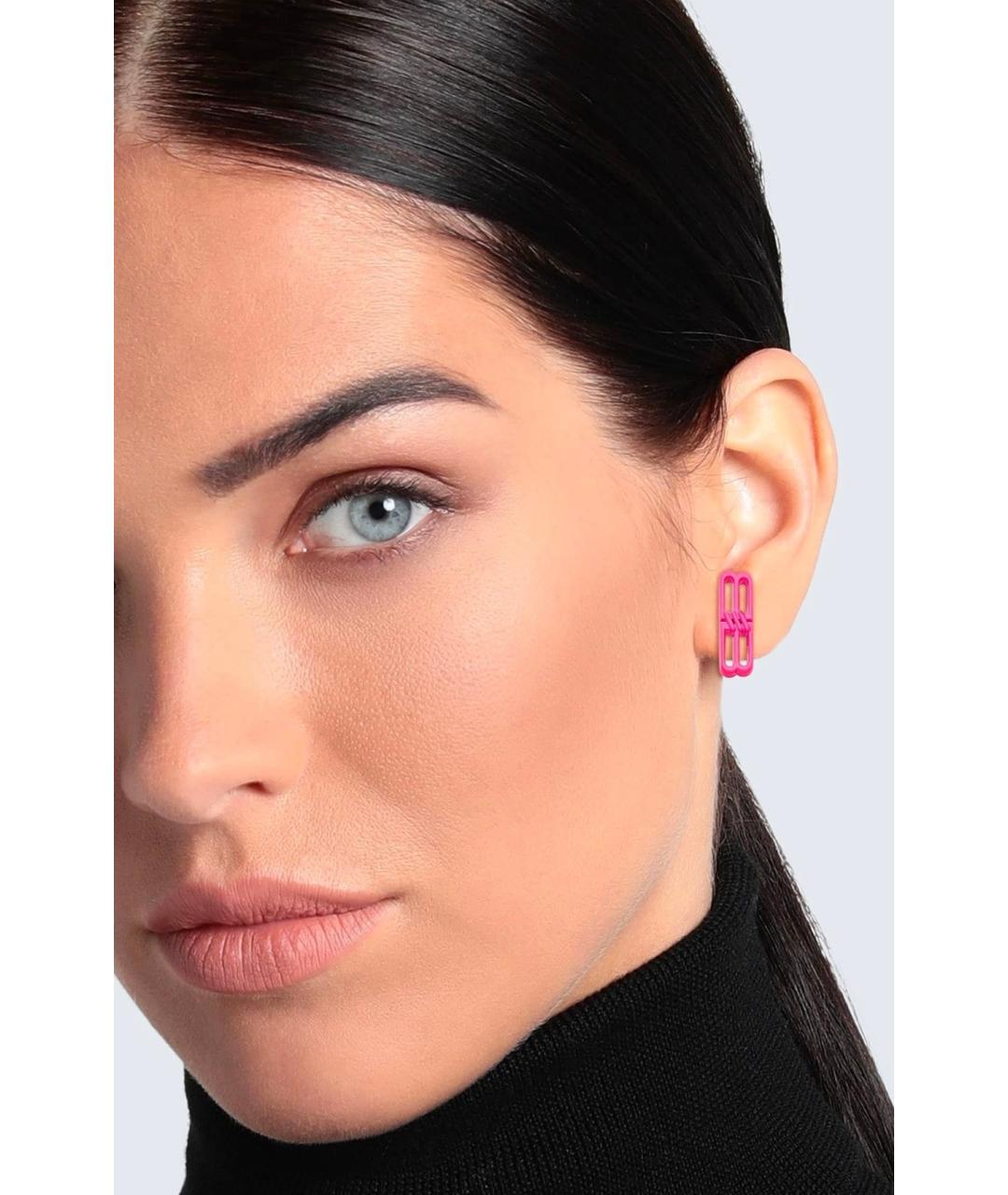 BALENCIAGA Фуксия пластиковые серьги, фото 7