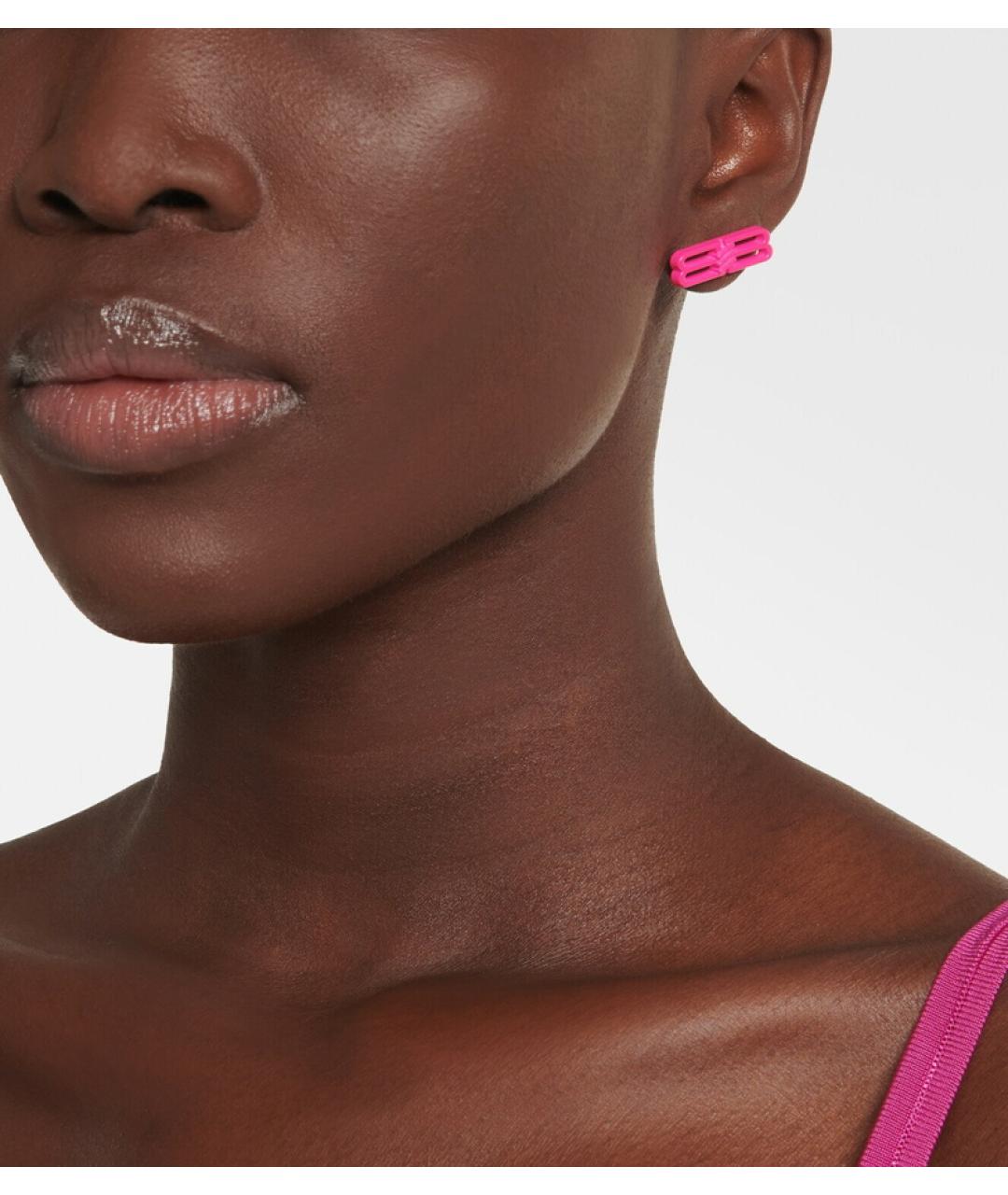 BALENCIAGA Фуксия пластиковые серьги, фото 6