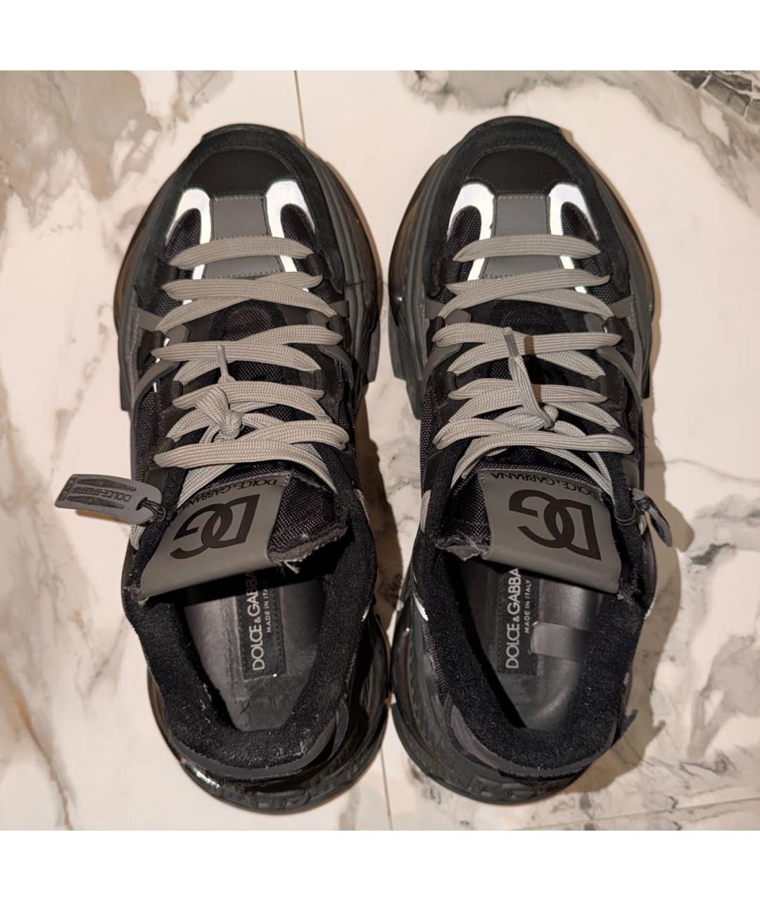 DOLCE&GABBANA Антрацитовые низкие кроссовки / кеды, фото 3