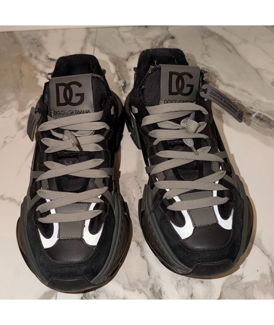 DOLCE&GABBANA Антрацитовые низкие кроссовки / кеды, фото 2