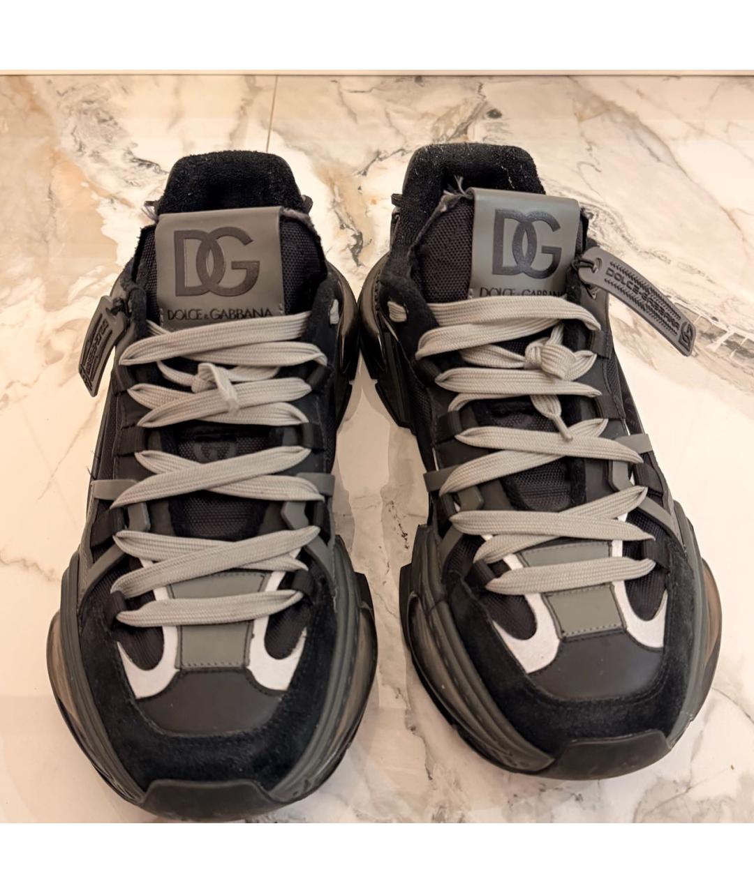 DOLCE&GABBANA Антрацитовые низкие кроссовки / кеды, фото 5