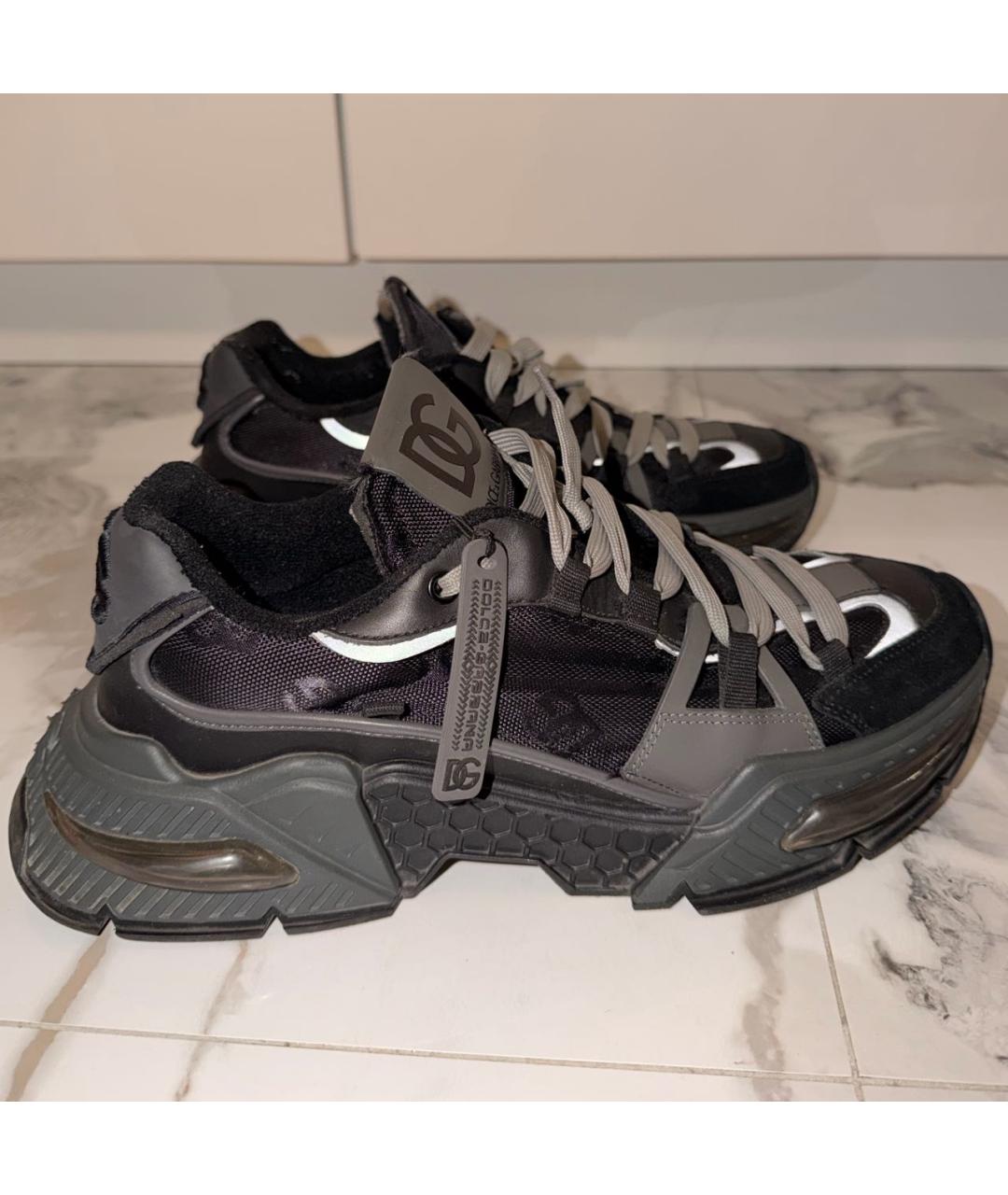 DOLCE&GABBANA Антрацитовые низкие кроссовки / кеды, фото 6