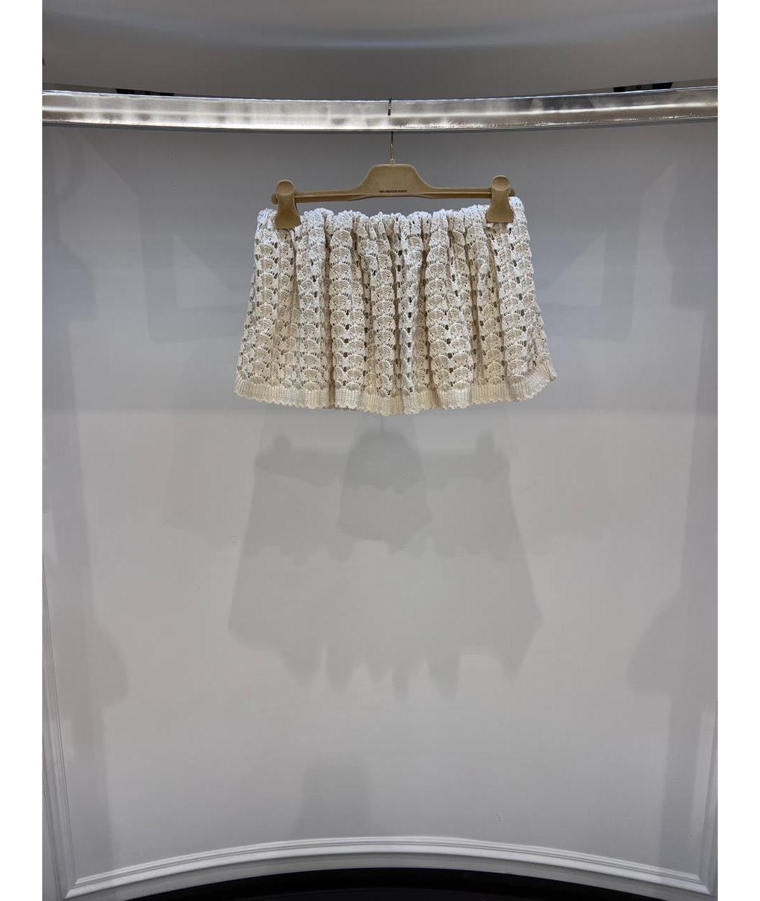 MIU MIU Бежевая юбка мини, фото 3