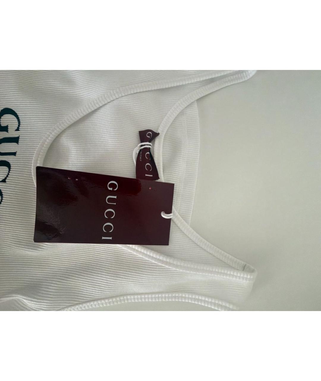 GUCCI Белая хлопко-эластановая майка, фото 3