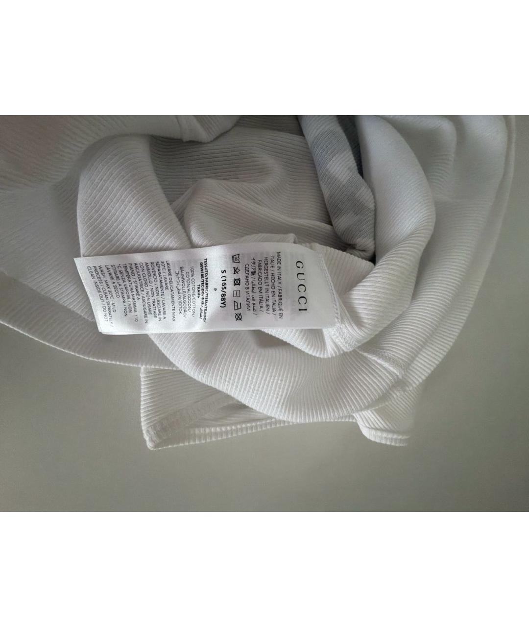 GUCCI Белая хлопко-эластановая майка, фото 5