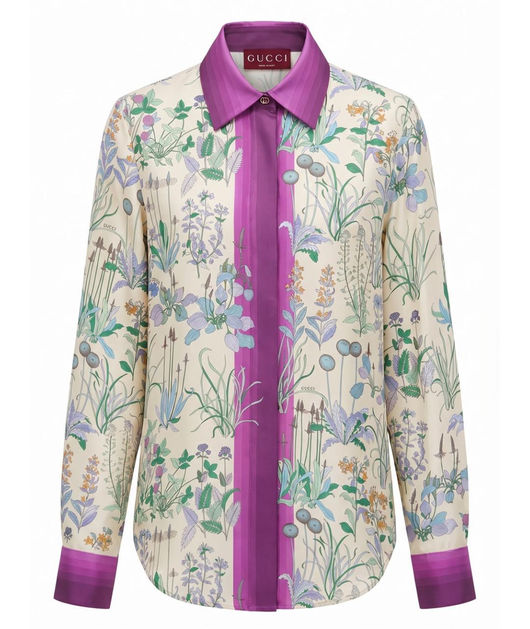GUCCI Мульти шелковая рубашка, фото 1