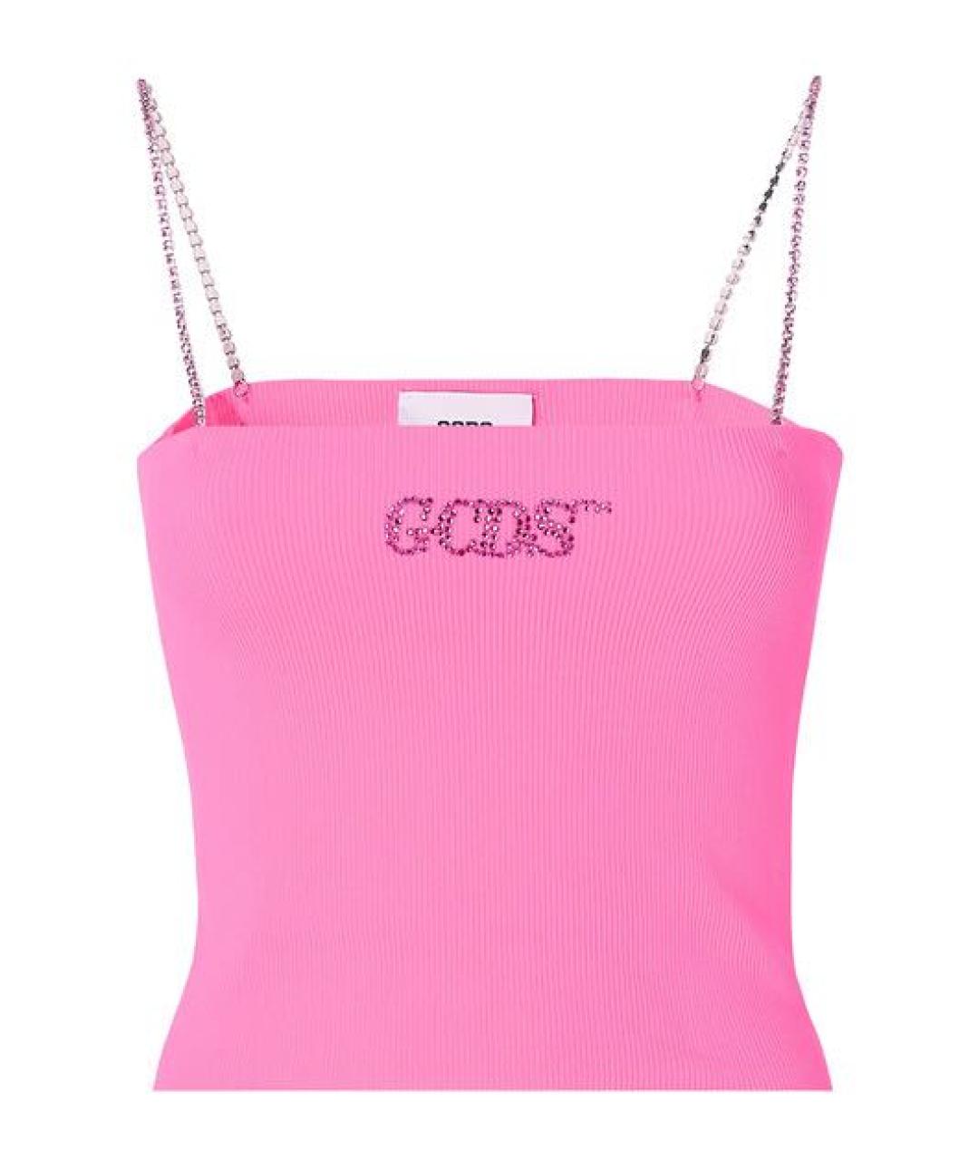 GCDS Розовая полиамидовая майка, фото 1