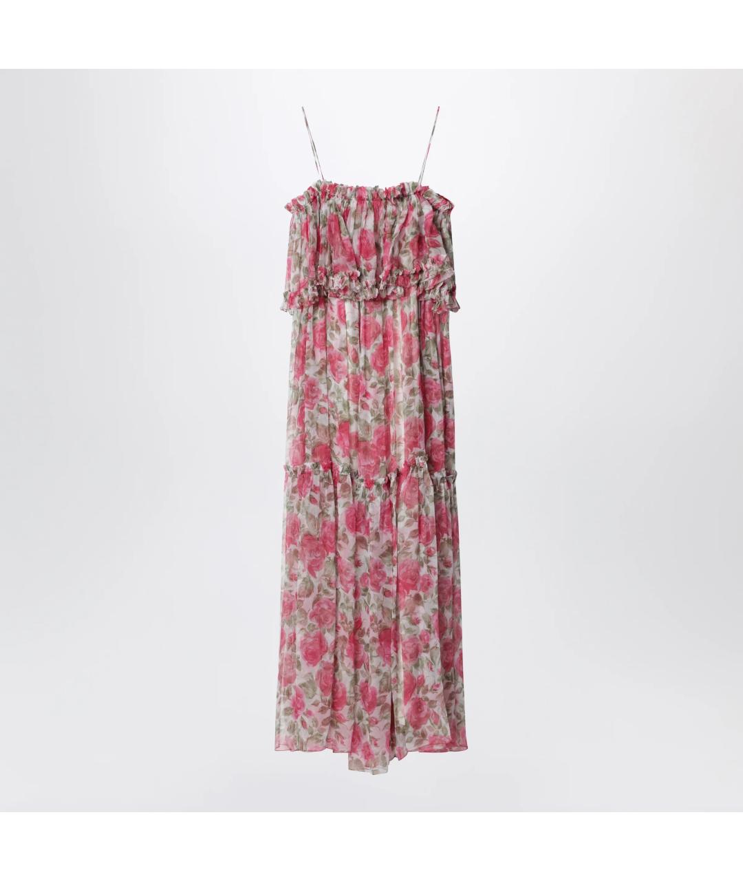 CHLOE Розовое шелковое повседневное платье, фото 3