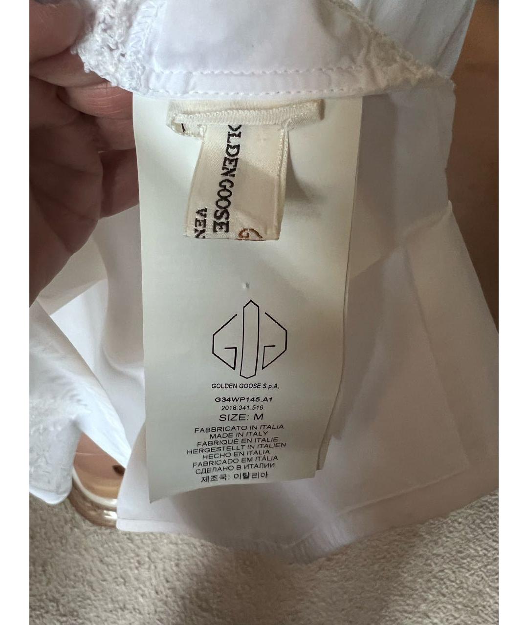 GOLDEN GOOSE DELUXE BRAND Белая хлопковая рубашка, фото 4