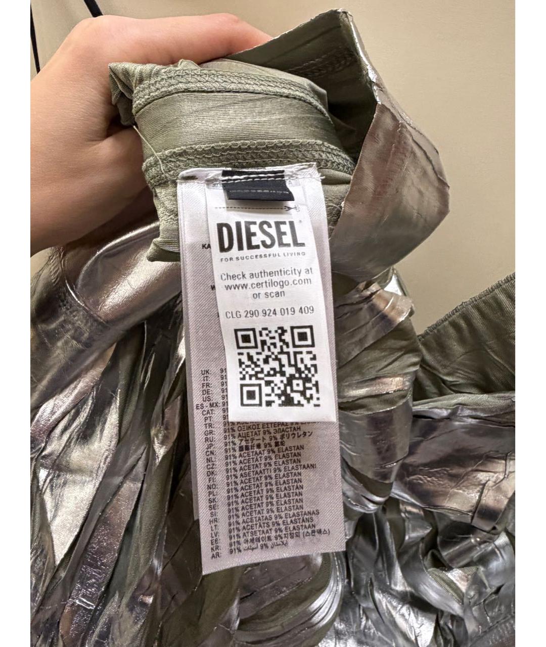 DIESEL Серебряное вечернее платье, фото 3