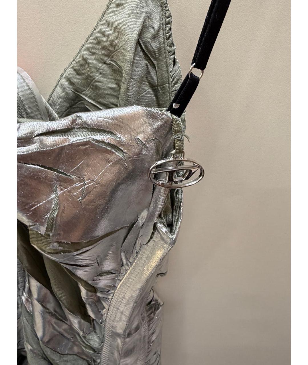 DIESEL Серебряное вечернее платье, фото 4