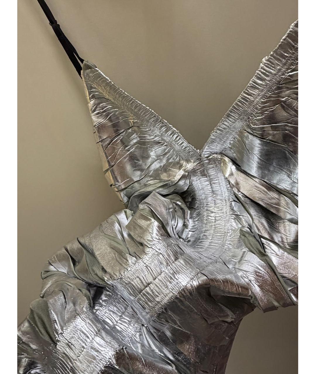 DIESEL Серебряное вечернее платье, фото 5