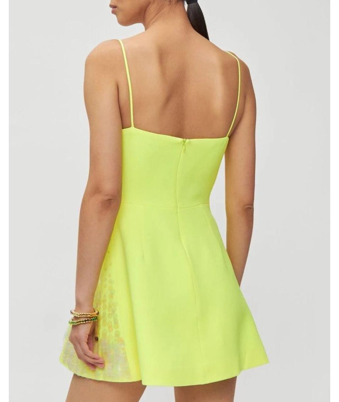 DAVID KOMA Желтое ацетатное коктейльное платье, фото 3