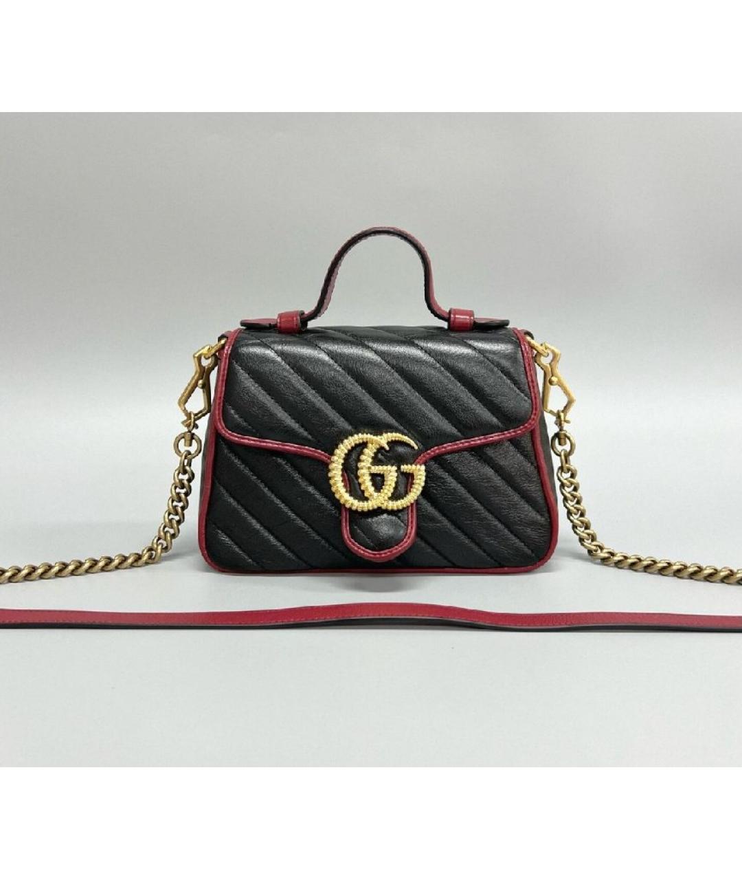GUCCI Черная кожаная сумка через плечо, фото 4