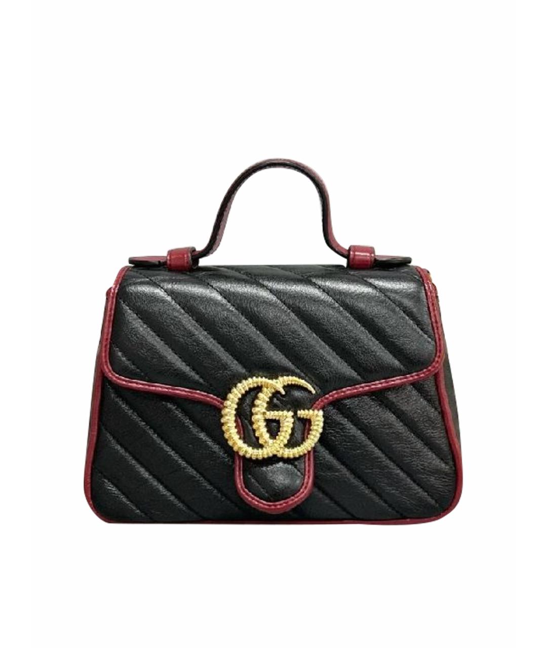 GUCCI Черная кожаная сумка через плечо, фото 1