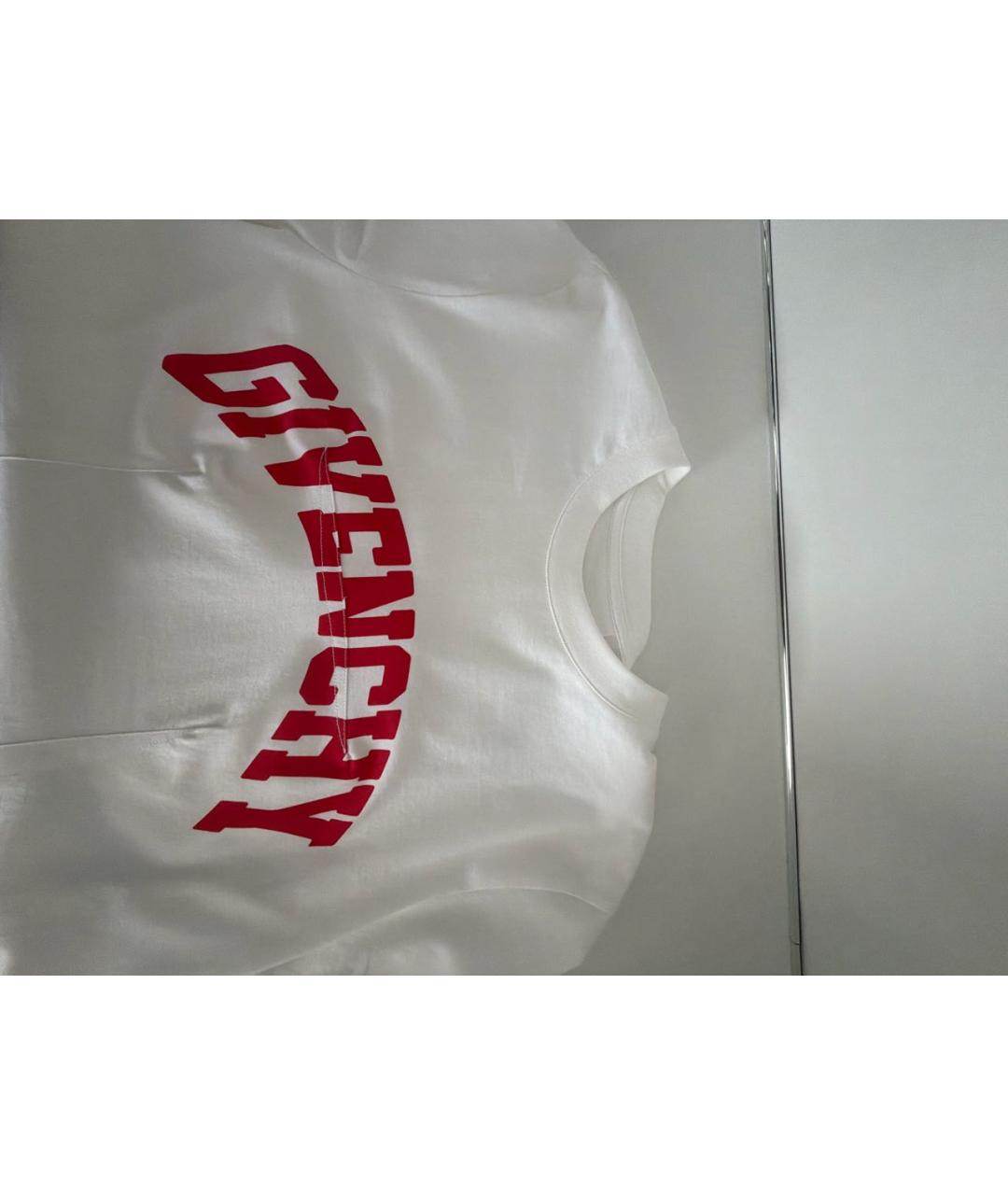 GIVENCHY Белая хлопко-эластановая футболка, фото 4