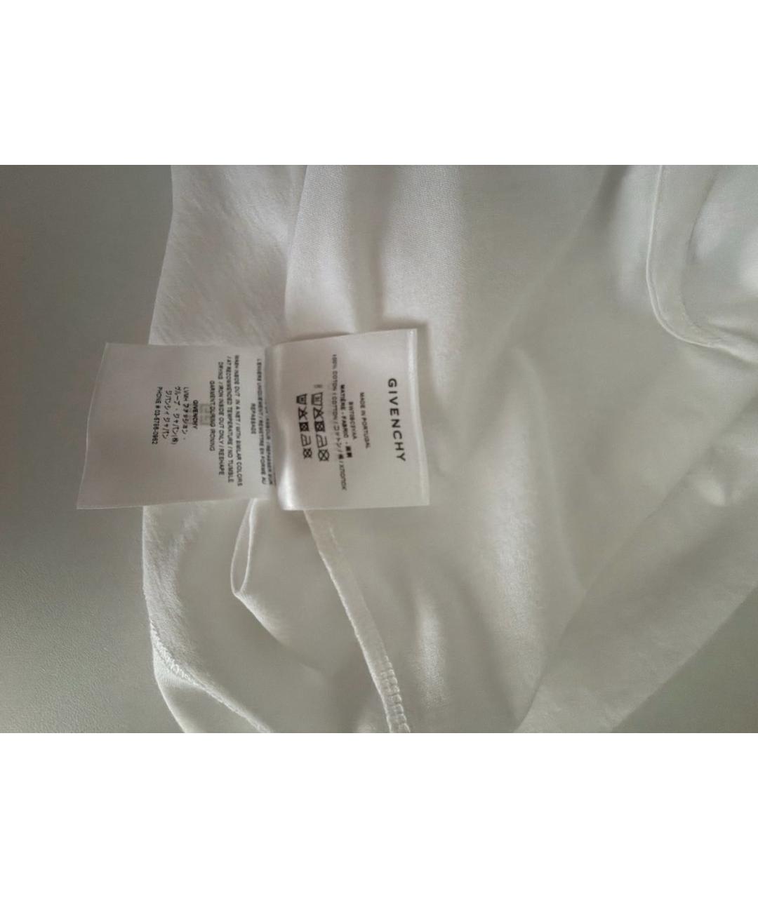 GIVENCHY Белая хлопко-эластановая футболка, фото 5