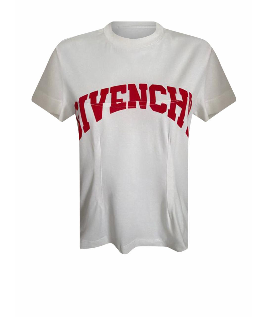 GIVENCHY Белая хлопко-эластановая футболка, фото 1