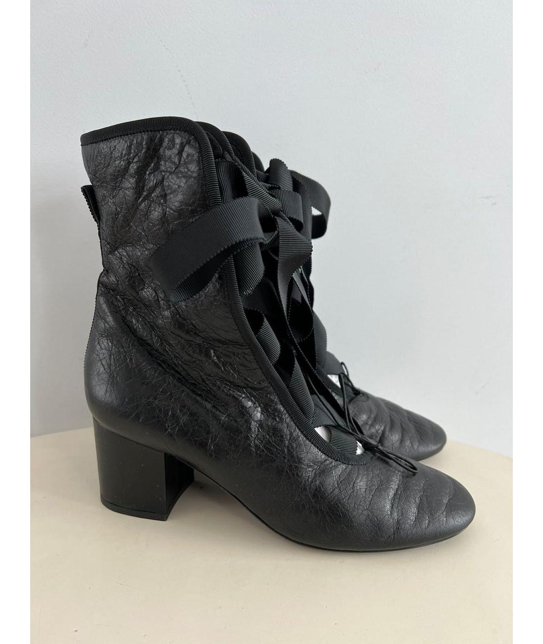 VALENTINO Черные кожаные ботильоны, фото 8