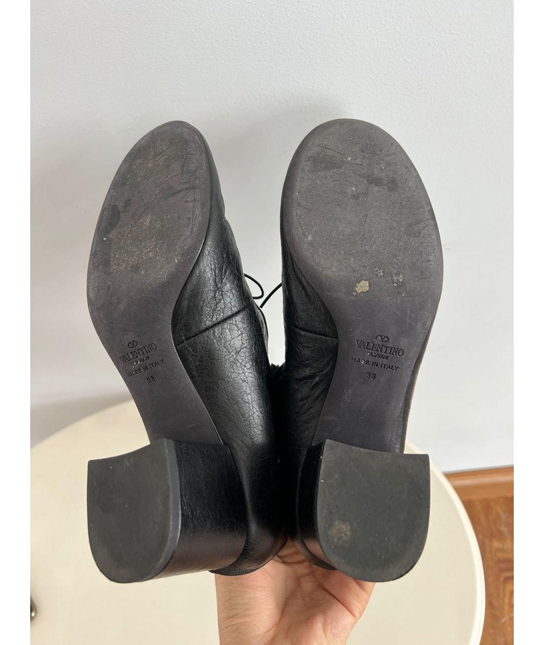 VALENTINO Черные кожаные ботильоны, фото 5