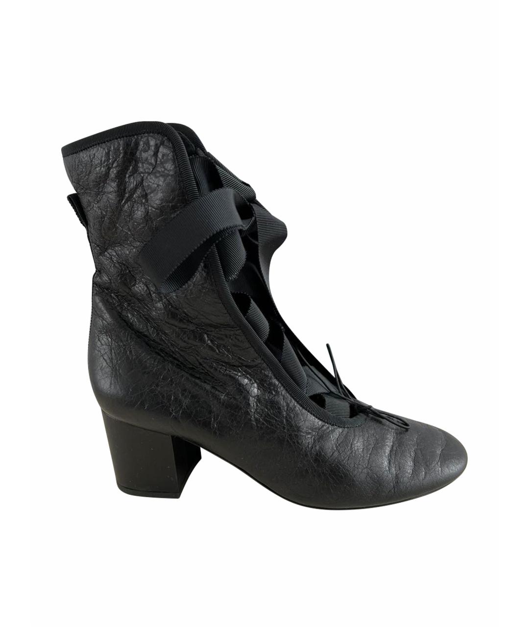 VALENTINO Черные кожаные ботильоны, фото 1